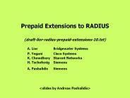 Prepaid Extensions to RADIUS