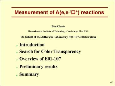 Measurement of Ae,e reactions