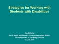 Strategies for Working with Students with Disabilities PowerPoint PPT Presentation