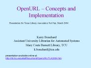 OpenURL Concepts and Implementation