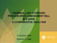 CRIMINAL LAW (FORENSIC PROCEDURES) AMENDMENT BILL