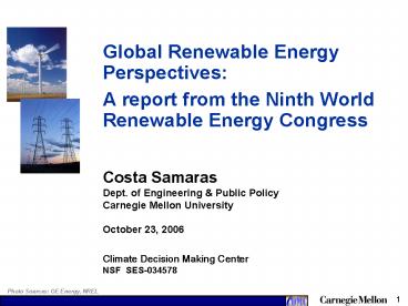Global Renewable Energy Perspectives: