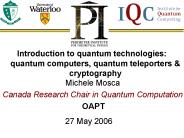 Introduction to Quantum Computation