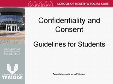 Confidentiality and Consent