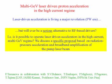 Multi-GeV laser driven proton acceleration