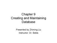 Chapter 9 Creating and Maintaining Database