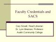 Faculty Credentials and SACS PowerPoint PPT Presentation