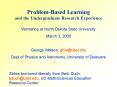 ProblemBased Learning and the Undergraduate Research Experience PowerPoint PPT Presentation