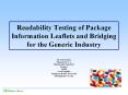 Readability Testing of Package Information Leaflets and Bridging for the Generic Industry PowerPoint PPT Presentation