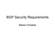 BGP Security Requirements