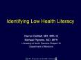 Identifying Low Health Literacy PowerPoint PPT Presentation