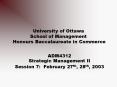 University of Ottawa School of Management Honours Baccalaureate in Commerce PowerPoint PPT Presentation