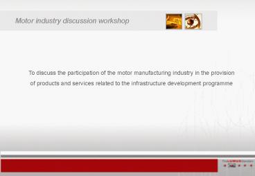 Motor industry discussion workshop