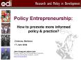 Policy Entrepreneurship: PowerPoint PPT Presentation