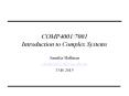 COMP4001/7001 Introduction to Complex Systems PowerPoint PPT Presentation