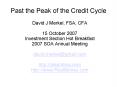 Past the Peak of the Credit Cycle PowerPoint PPT Presentation