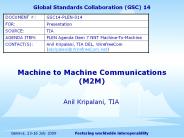 Machine to Machine Communications (M2M)