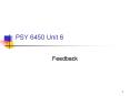 PSY 6450 Unit 6 PowerPoint PPT Presentation