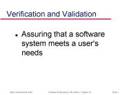 Verification and Validation