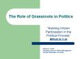 The Role of Grassroots in Politics PowerPoint PPT Presentation