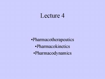 Pharmacotherapeutics