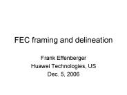 FEC framing and delineation