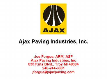 Ajax Paving Industries, Inc'