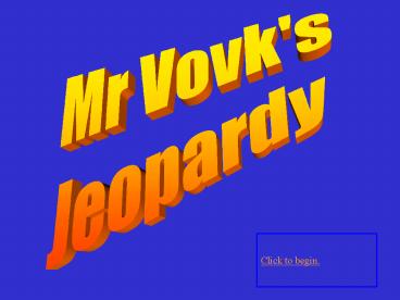 Mr Vovk's
