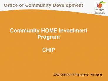Community HOME Investment Program CHIP