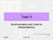 Synchronization and Costs for Shared Memory