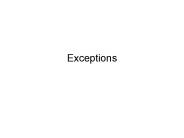Exceptions