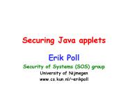 Securing Java applets
