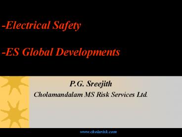 Electrical Safety ES Global Developments