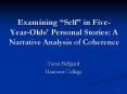 Examining Self in Five YearOlds' Personal Stories: A Narrative Analysis of Coherence PowerPoint PPT Presentation