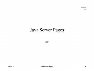 Java Server Pages