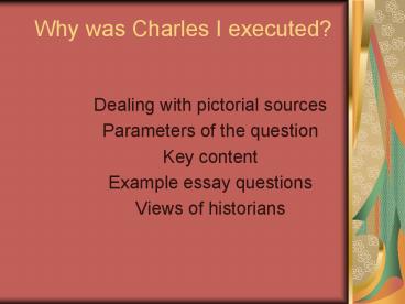 Why was Charles I executed