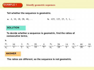 Identify geometric sequences