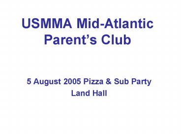 USMMA MidAtlantic Parents Club