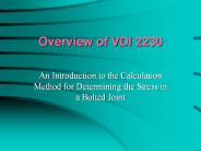 Overview of VDI 2230