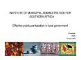 INSTITUTE OF MUNICIPAL ADMINISTRATION FOR SOUTHERN AFRICA PowerPoint PPT Presentation
