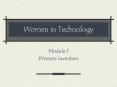 Women in Technology PowerPoint PPT Presentation
