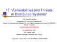 13. Vulnerabilities and Threats in Distributed Systems* PowerPoint PPT Presentation