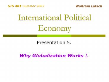 International Political Economy