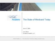 The State of Medicaid Today