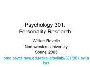 Psychology 301: Personality Research