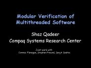 Modular Verification of Multithreaded Software