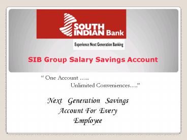 SIB Group Salary Savings Account