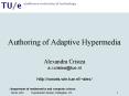 Authoring of Adaptive Hypermedia PowerPoint PPT Presentation