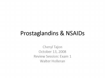 Prostaglandins