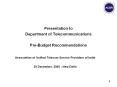 Presentation%20to%20Department%20of%20Telecommunications%20Pre-Budget%20Recommendations PowerPoint PPT Presentation